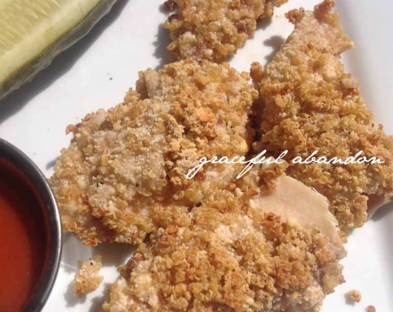 Quinoa Breaded Chicken Tenders, Buffalo Style (gluten free, low fat, paleo, THM) · Graceful Abandon