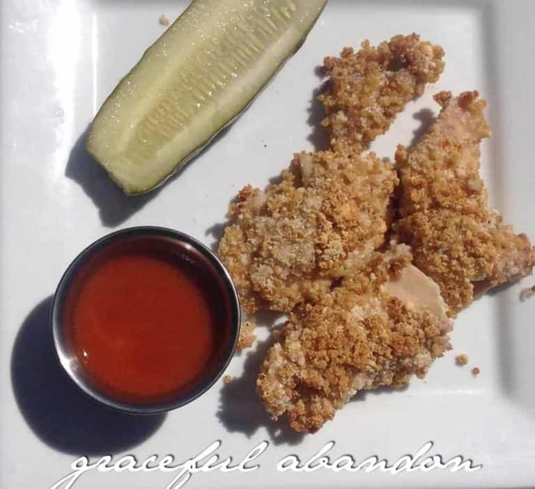 Quinoa Breaded Chicken Tenders, Buffalo Style (gluten free, low fat