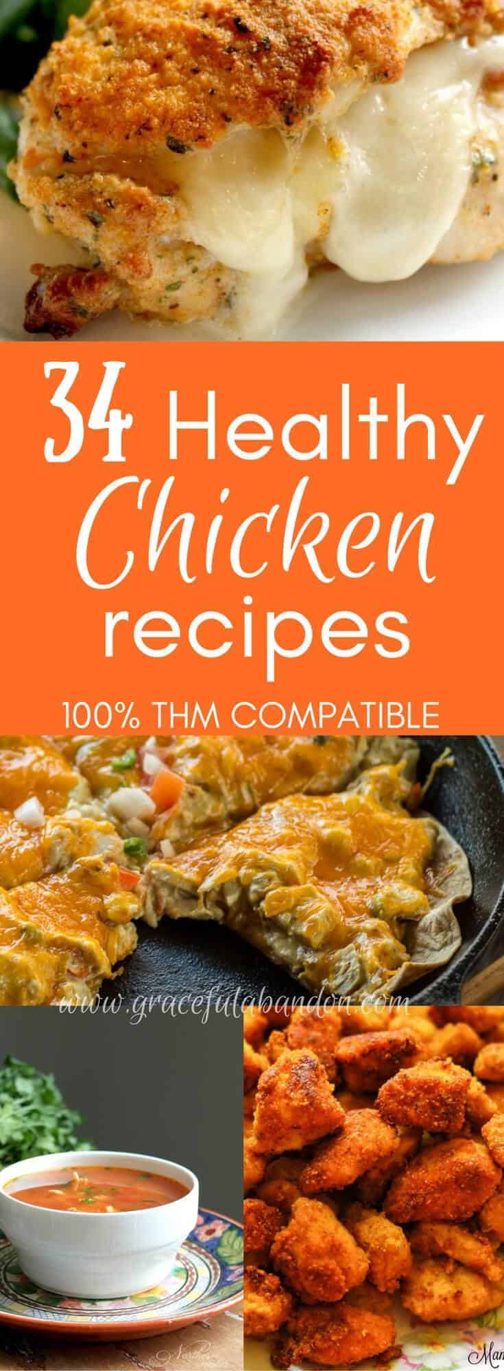 34 Absolutely Healthy, Delicious Chicken Recipes that are Trim Healthy Mama compatible. There are THM S, THM E, and THM FP options here for you to indulge in!
