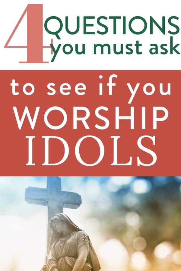 photo of stone cross statue with  text: 4 questions you must ask to see if you worship idols