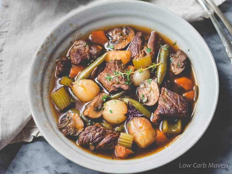 Low Carb Maven Instant Pot Beef Stew for Low-Carb Instant Pot Meal Plan at www.gracefulabandon.com