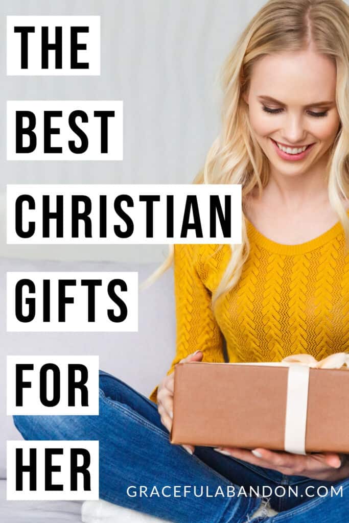 best Christian gifts for her article with Christian woman opening gift