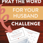 preview of free prayer calendar printable PDF and text "FREE 30 day pray the Word for your husband prayer challenge" by Graceful Abandon