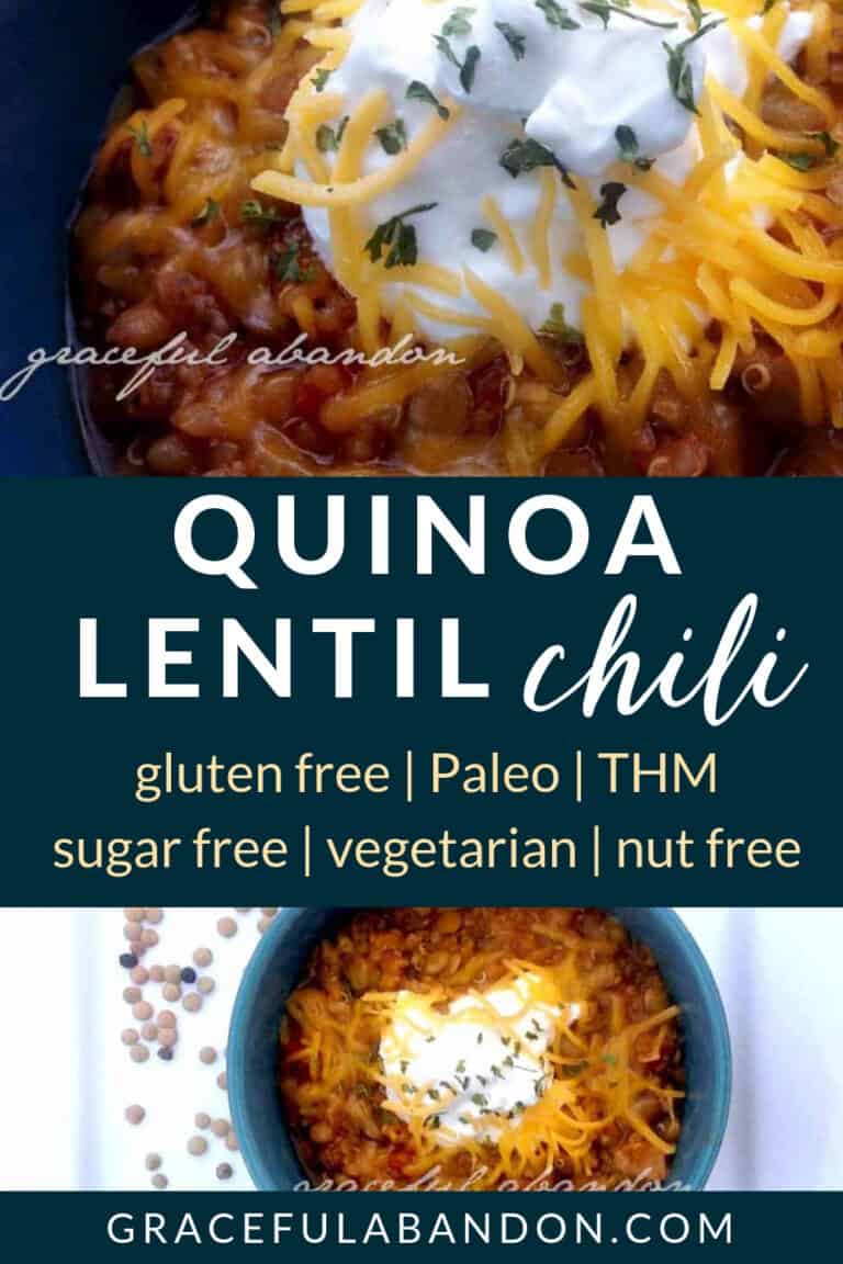 Quinoa Lentil Chili THM E, Paleo, Gluten free, & YUMMY