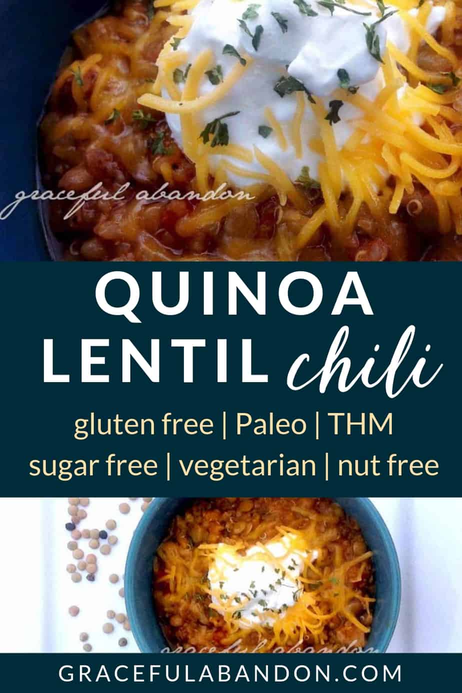 Quinoa Lentil Chili THM E, Paleo, Gluten free, & YUMMY